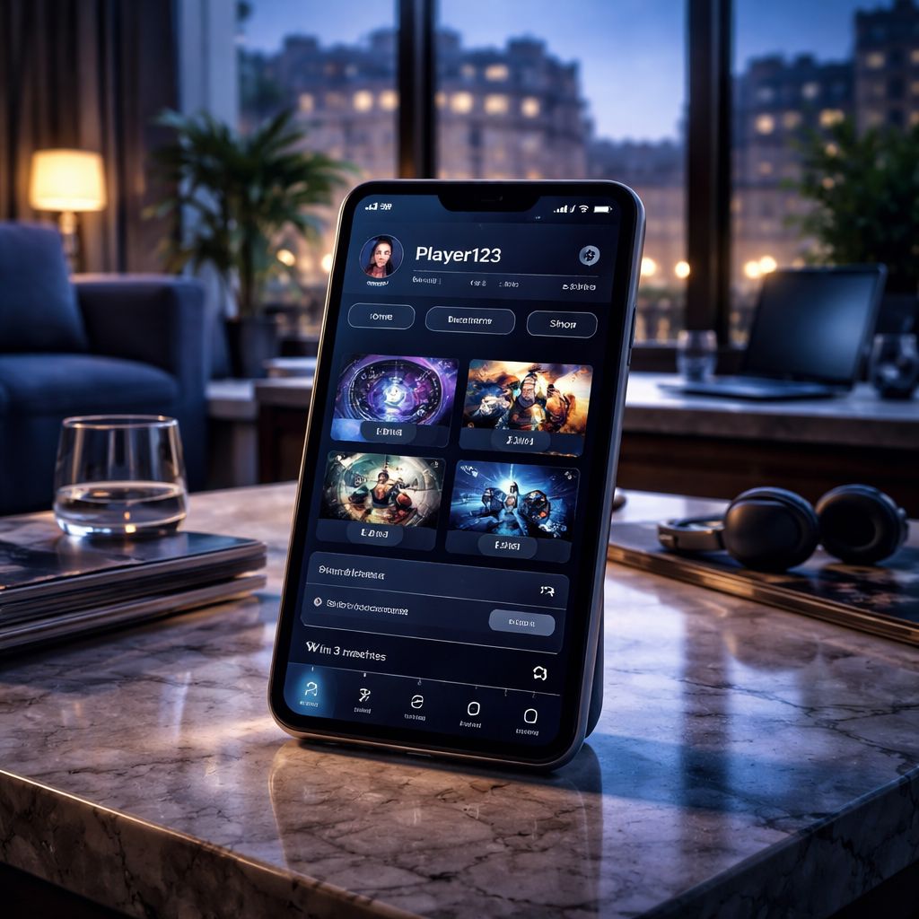 Interfaz moderna de juegos de SpinBetter vista en un dispositivo móvil en Argentina